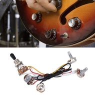 2 Volume 1 Tone Jack 500K Pots 3 Way Switch Wiring Harness for Electirc Guitar Bass