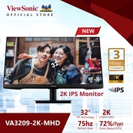 ViewSonic VA3209-2K-MHD 32" 2K QHD IPS / 75Hz /  4ms Featured Built-In Speakers (จอมอนิเตอร์) As the