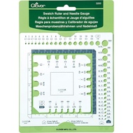 3200 Clover Japan 3 in 1 Swatch Ruler and Needle Gauge (Crochet and Knitting Needle Gauge)