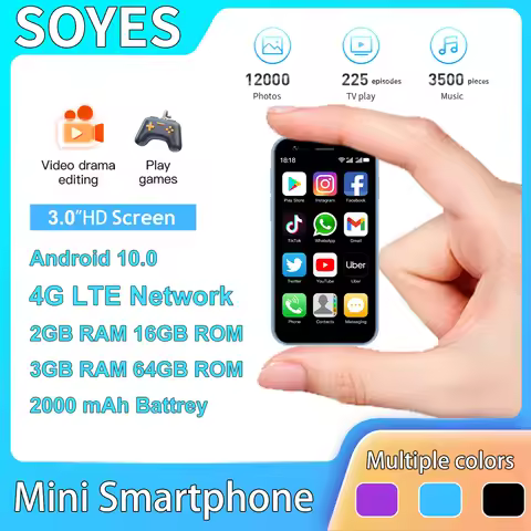 SOYES XS16 Blue Mini Smartphone, 2GB RAM+16GB RAM, 4G Network Dual SIM Card, 2000mAh Battery, 3-inch