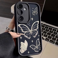 Suitable for Samsung A15/A55 Silver Butterfly S24Ultra/S23FE Phone Case S22 Shock-resistant A24/A16 