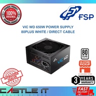 FSP VIC WD 650W PSU Power Supply 80PLUS White Direct Cable