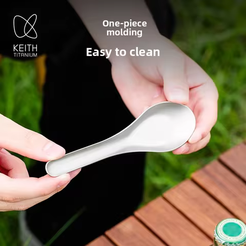 KEITH Pure Titanium Table Spoon Sandblasted Titanium Dinner Spoon, Household Tableware for Daily Din