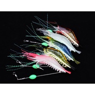 Umpan Udang Tiruan Casting Bercahaya 9cm 6g Mata Kail - Prawn lure with hooks siakap kerapu senangin soft plastic SP