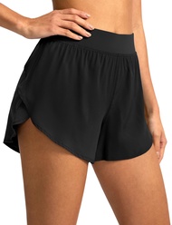High Waisted Athletic Running Shorts for Women Dolphin Shorts High Split Quick Dry Gym Workout Short