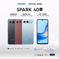 TECNO Spark 40 5G Smartphone  (16GB* RAM + 256 ROM) Mediatek Dimensity 6400 5G / 6000mAh / IP64 / 6.