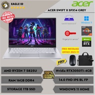 Promo Murah Laptop New ACER Swift X SFX14 RTX3050Ti Amd Ryzen 7 5825U