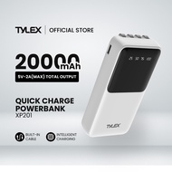 Tylex XP201 Powerbank 20000mah Battery Capacity Built-in Cable Portable Boarding Intelligent Chargin