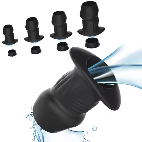 Silicone Anal Butt Plug Trainer Hollow Tunnel Anal Dilator Men Gay Vaginal Speculum Adult Masturbati