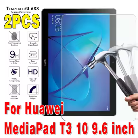 2 Pcs Tempered Glass for Huawei Media Pad T3 10 Screen Protector Tablet 9.6" Tempered Glass Tablet S