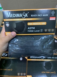 Medimaskดำรุ่นASTMแท้‼️1กล่อง50ชิ้น