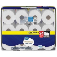 2-Ply Premium Ultra Strong White Paper Towels 12 Double Rolls Absorbent & Durable Kitchen Towel