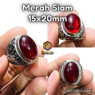 MERAH Siamese Red Stone Ring Size 15x20mm
