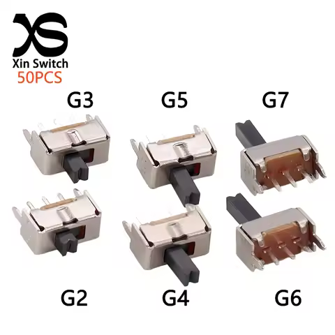 50Pcs SS12D07 Toggle Switch SS12D07VG2-G7 (1P2T) 2nd Gear 3rd Foot 2nd Fixed Foot Distance 2nd Strai