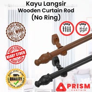 KAYU Wood Curtain Rod (No Ring) Wooden Curtain Rod 28mm Wood Curtain Rod