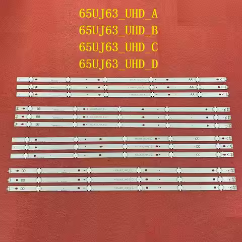 12 PCS/set LED backlight strip for TV 65UJ634V 65UJ6300 65UJ630V 65UJ5500 65UK6100 65UJ63_UHD_A B C 