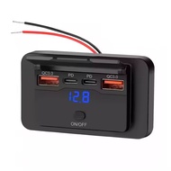 New pd Super Fast Charge, Bus RV Four-Port Modified Car USB Charger, Waterproof Modified Car Charger