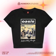 KATUN NORACY.STUDIOS - CROP TOP OASIS DEFINITY MAYBE | ROCK MUSIC METAL BAND | GRUNGE CROPTOP BLACK 