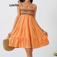 Lovito Boho Dress Geometric Jacquard Dress for Women LBL17589