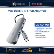 VEN-DENS VD-ADP021 4K UHD 4 IN 1 HUB Multifunction Adapter USB-C to HDTV/HDMI+USB*2+PD
