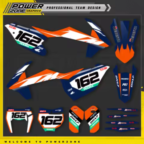 PowerZone Custom Team Motorcycle Graphics Decals Stickers Kit For KTM SX SXF MX 16-18 EXC XCW Enduro