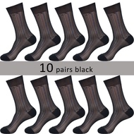 Veridical 10 PairsLot Large Size Summer Socks Mens Nylon Thin Breathable Men Silk Socks Business Wor