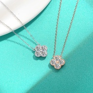 Yes✨S925 sterling silver necklace Moissanite necklace clover necklace Pendant necklace chain Gift fo