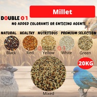 DOUBLE O 1  Makanan Burung Bird Millet  Sambau Burung  Sekoi Burung (20KG)