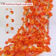 230cm Autumn Artificial Red Maple Leaf Rattan Outdoor Hanging Simulation Fake Garland Plant Leaves S