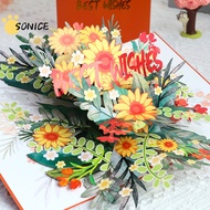 3D Rotating Sunflowers Card Handmade Foldable 3D Sunflowers Greeting Card For Birthdays And Celebrat