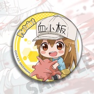 Bandai | Anime Cells at Work Badge Pin White Blood Cell Platelet Merchandise Cosplay Accessory Gift
