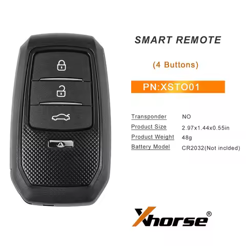 5pcs/lot XHORSE XSTO01EN for Toyota XM38 Smart Key Type B (Chromed Button) Support 4D 8A 4A All in O