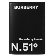 BURBERRY 8064609 座標印花小牛皮對開護照中夾.黑
