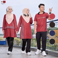 Active Wear : T shirt Couple Jersi Muslimah Humaira Design (Saiz : S-5XL)