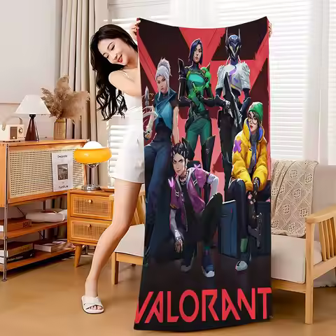 1pc Popular Shooting Game V-VALORANT Microfiber Printed Beach Towel Mountain Climbing Yoga Beach Swi