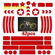 ASS 42PCS Bicycle Body Reflective Sticker Night Safety Grid Stripe Stickers Warning Strip MTB Scooter Body Reflective Sticker