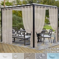 Patio Waterproof Voile Sheer Outdoor Garden Curtains Eyelets Yard Divider Gazebo Pergola Curtains Panel Tulle Net Window Drapes