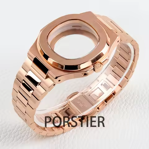 40mm Rose Gold NH35 Case for Nautilus Watch Case Sapphire Glass fit NH35 NH36 NH38 movement 29.8mm d