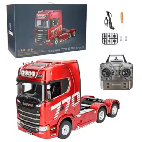 Adult Collectible Model for Display and Hobby Use: 770S 1/18 RC Semi Trailer 6x4 Heavy Duty Tractor 
