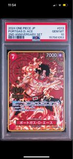 PSA 10 Portgas D. Ace OP02-013 SR Paramount War card