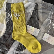 Chrome Hearts CrowHearSocksHoleBeggarSocksMiddleTubeCrossPinInternetCelebrityVersatileAutumnAndWinte