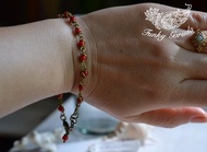 彩虹光芒★黃銅線★紅珊瑚 手鍊 bb025