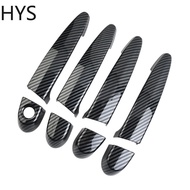 HYS 4ชิ้น/เซ็ต ABS ประตูคาร์บอนไฟเบอร์พลาสติกปลอกมือจับประดับสำหรับ BMW E87 E90 E91 E92 E93 F30 X1 X