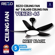 REZO VENZO 46" LED DC MOTOR CEILING FAN WITH REMOTE CONTROL/ KIPAS CEILING REZO LAMPU [READY STOCK]