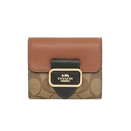 [Coach] Wallet (half wallet) FCF472 CF472 Khaki Multi Luxury Color Block Signature PVC Leather Morgan Small Wallet Women [Outlet Item] [Brand]