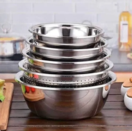 Sét thau rổ 5 món Inox Tiện Dụng