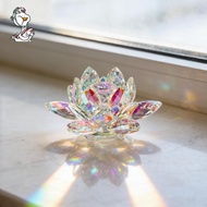 Sparkling Crystal Lotus Tone Reflection Home Decoration Lotus Feng Shui Desktop Decoration