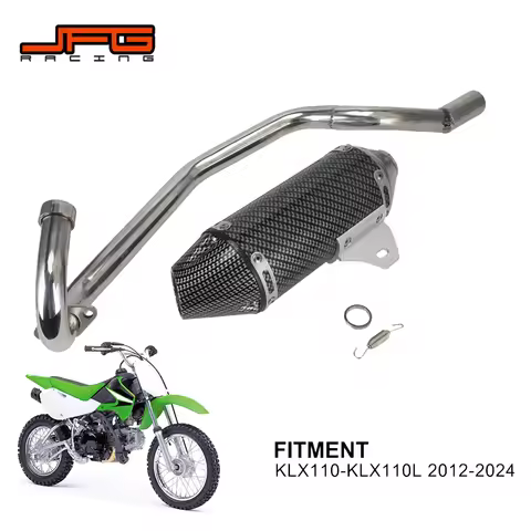 Motorcycle Accessories Exhaust Pipe Escape-Pipe Full System For Kawasaki KLX110 KLX 110 KLX110L KLX 