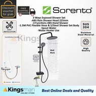 [Kingsman] SORENTO Stainless Steel Exposed Shower Set High Pressure 3 Ways 3 Function 1.5M PVC Flexi