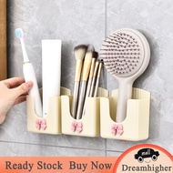 Dreamhigher 4 Pcs Storage Box Wall Mounted Remote Control Phone Charging Bracket Abs Shower Razor Holder Cosmetic Brush Cup Shelf Shelves Pencil